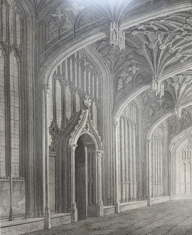 Antique Circa 1816 Engraving/Etching of Cathedral's Interior Antique Circa 1816 Engraving/Etching of Cathedral's Interior