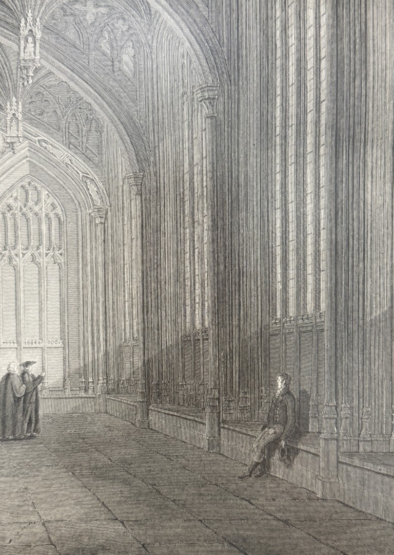 Antique Circa 1816 Engraving/Etching of Cathedral's Interior Antique Circa 1816 Engraving/Etching of Cathedral's Interior