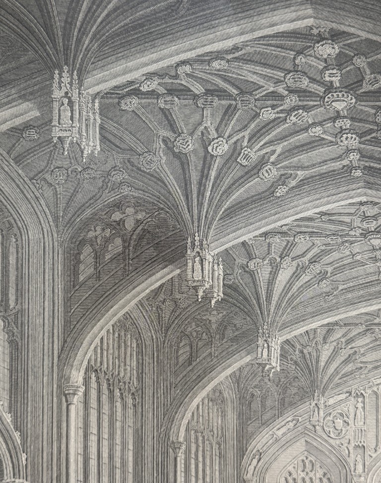 Antique Circa 1816 Engraving/Etching of Cathedral's Interior Antique Circa 1816 Engraving/Etching of Cathedral's Interior