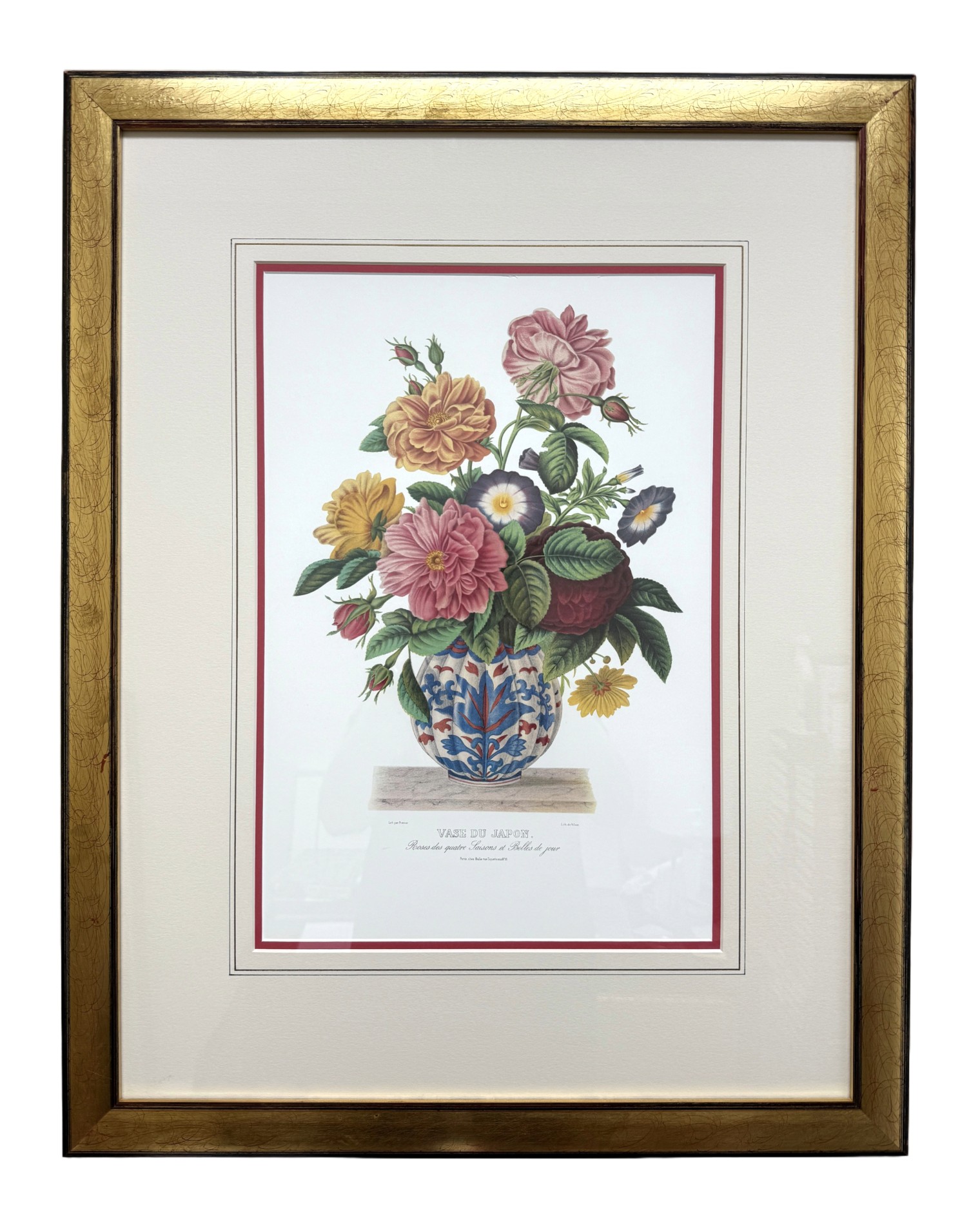 Set of 4 Giclees of Floral Arrangements in Regional Vases Set of 4 Giclees of Floral Arrangements in Regional Vases