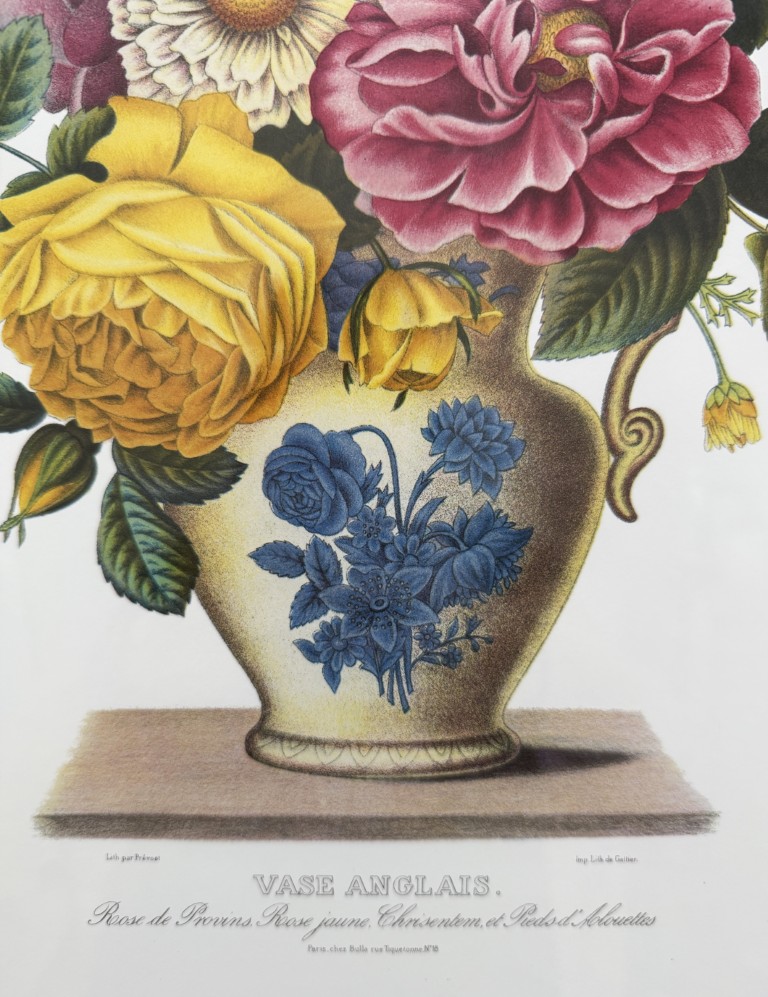 Set of 4 Giclees of Floral Arrangements in Regional Vases Set of 4 Giclees of Floral Arrangements in Regional Vases