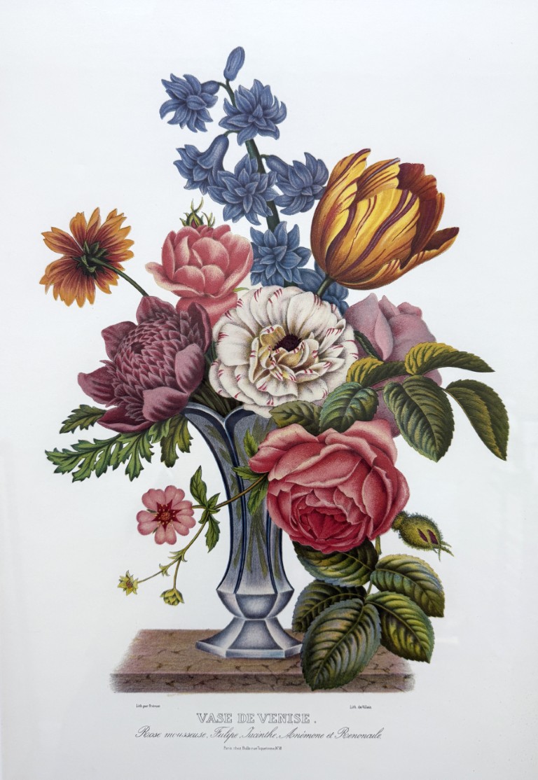 Set of 4 Giclees of Floral Arrangements in Regional Vases Set of 4 Giclees of Floral Arrangements in Regional Vases