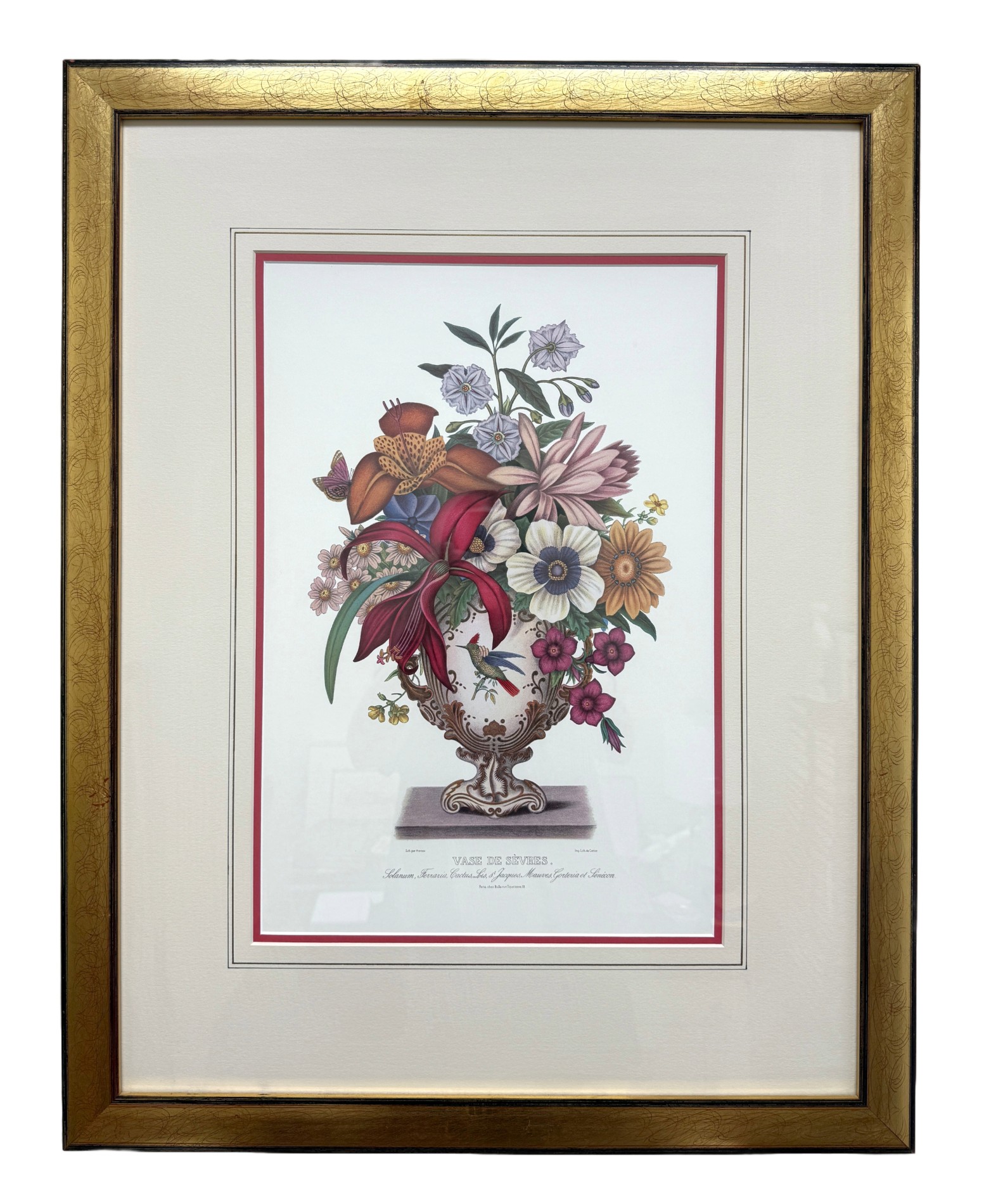 Set of 4 Giclees of Floral Arrangements in Regional Vases Set of 4 Giclees of Floral Arrangements in Regional Vases