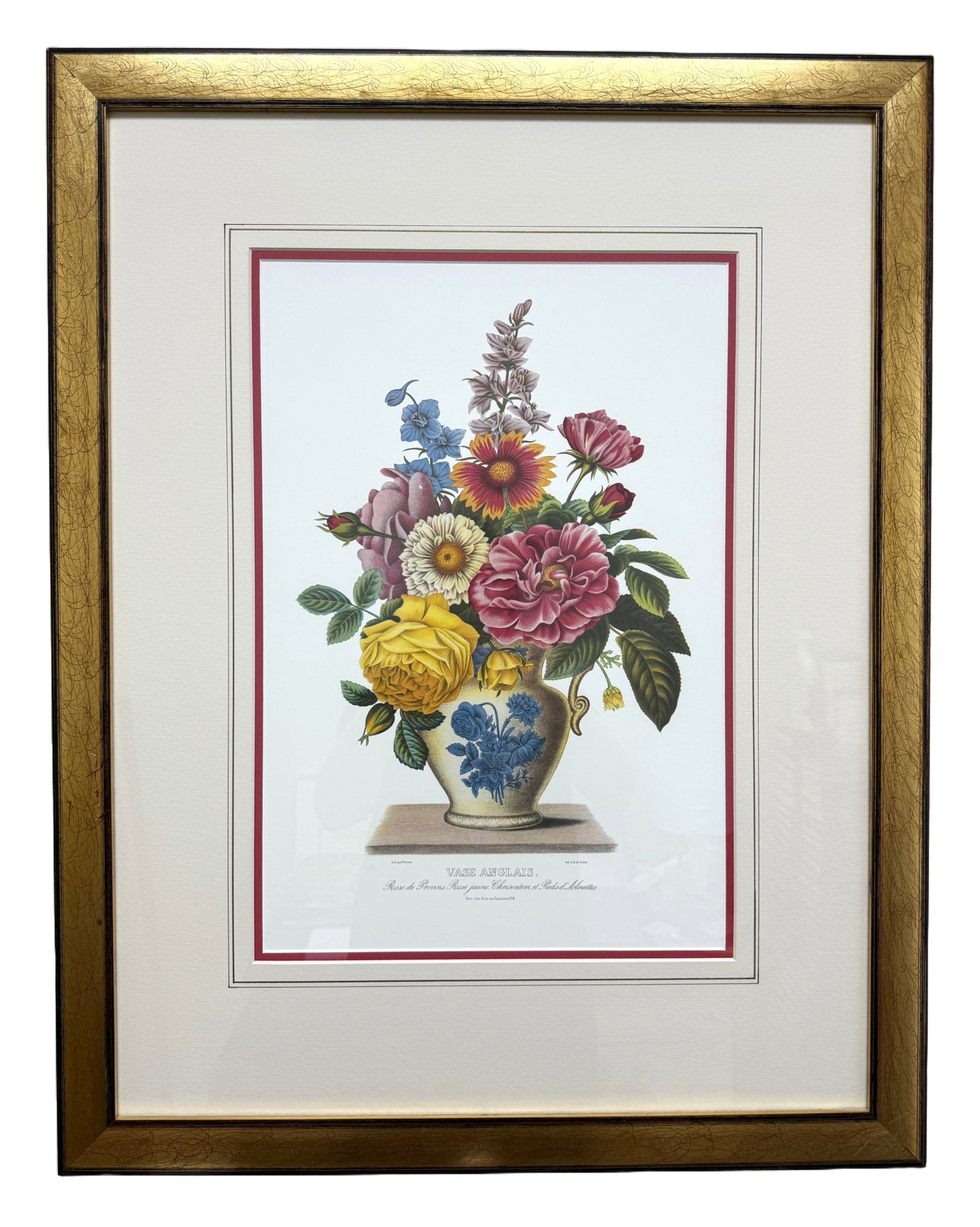Set of 4 Giclees of Floral Arrangements in Regional Vases Set of 4 Giclees of Floral Arrangements in Regional Vases