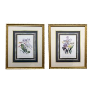 Pair of Green-Matted Botanical Giclees