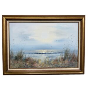 Original Oil on Canvas of Beach Signed Natty