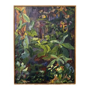 Colorful Signed Abstract Floral Oil on Canvas