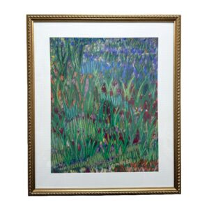 Original Colorful Floral Still Life in Oil Pastel