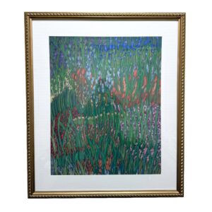 Original Colorful Floral Still Life in Oil Pastel