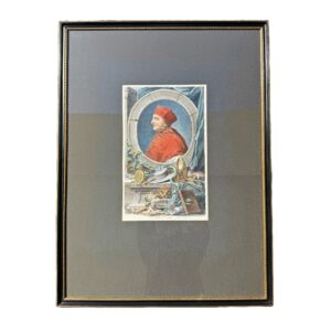 1741 Hand Colored Engraving of Cardinal Wolsey by Jacobus Houbraken