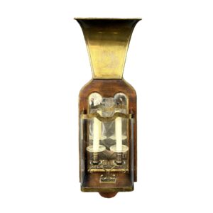 19th Century Brass Mirrored-Back Sconce