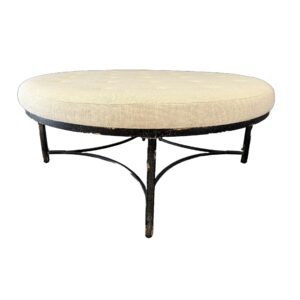 Circaloft Cream Ottoman with Iron Base