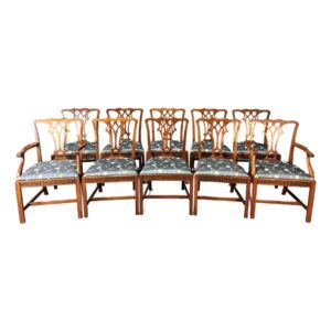 Set of 10 Vintage Solid Mahogany Dining Chairs by Elgin A. Simonds Co.