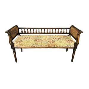 Early Louis XV Style Caned Settee with Original Needlepoint Seat