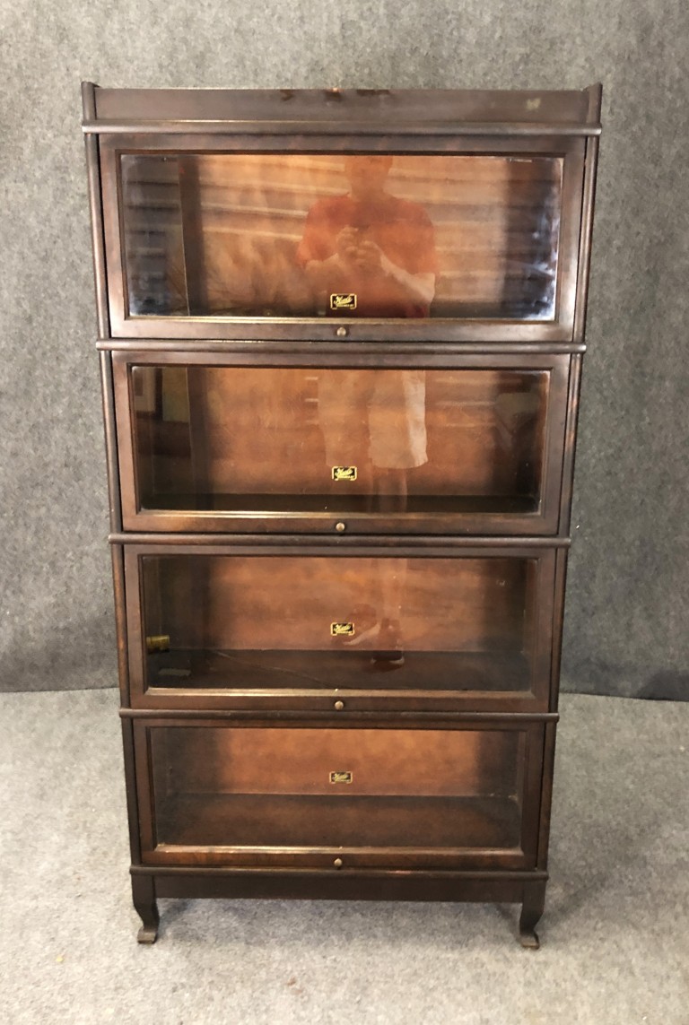 Early 1900s Mahogany Four-Stack Barrister Bookcase by Hale Furniture Early 1900s Mahogany Four-Stack Barrister Bookcase by Hale Furniture