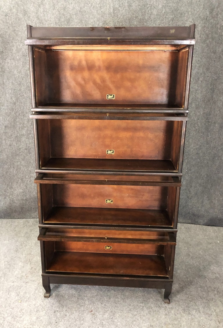Early 1900s Mahogany Four-Stack Barrister Bookcase by Hale Furniture Early 1900s Mahogany Four-Stack Barrister Bookcase by Hale Furniture