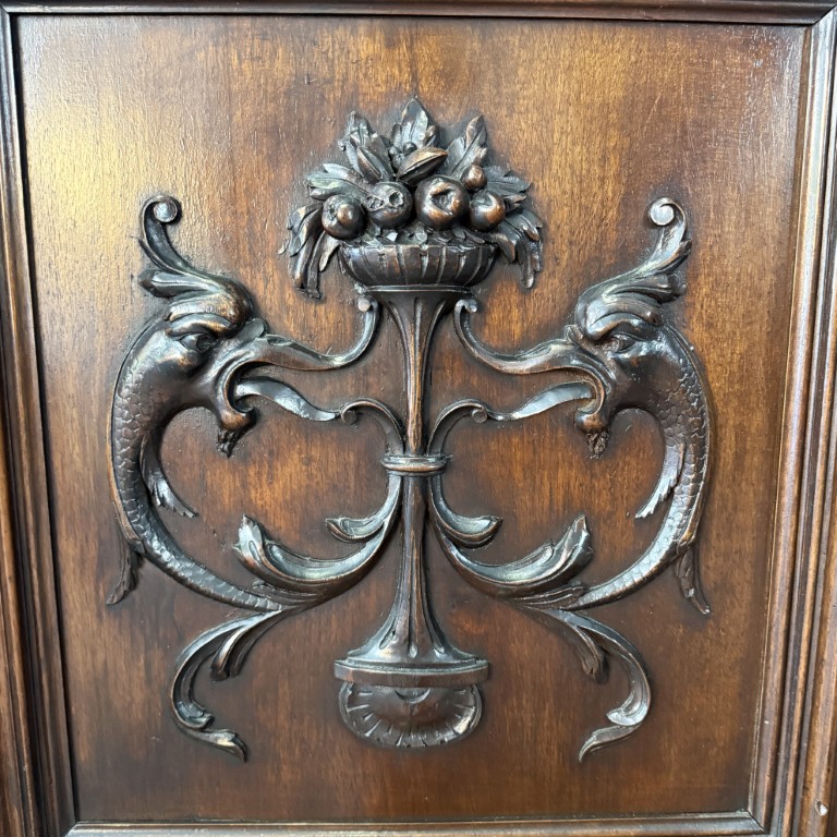 19th Century Solid Mahogany Carved Glass Door Bookcase 19th Century Solid Mahogany Carved Glass Door Bookcase