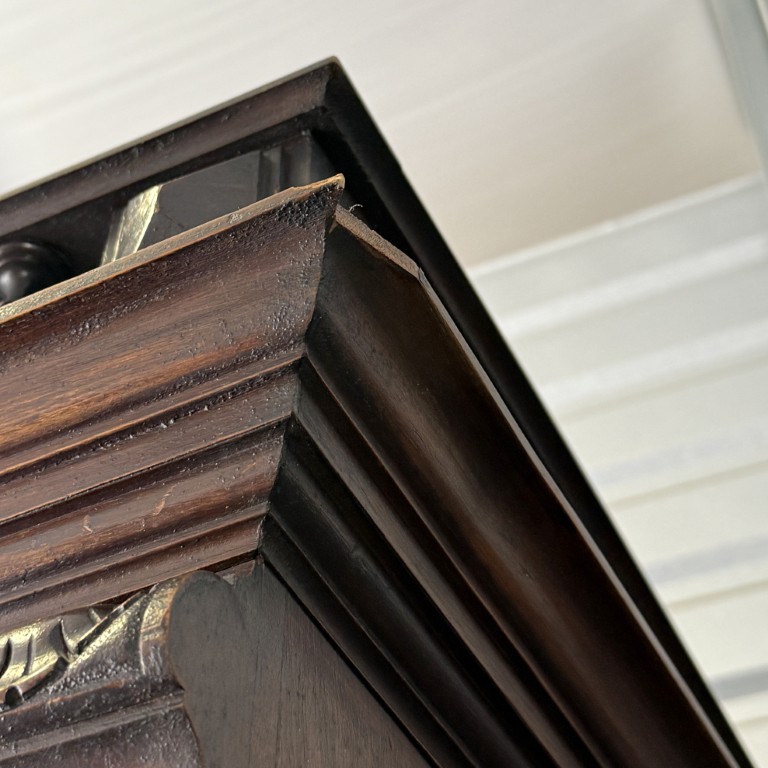 19th Century Solid Mahogany Carved Glass Door Bookcase 19th Century Solid Mahogany Carved Glass Door Bookcase