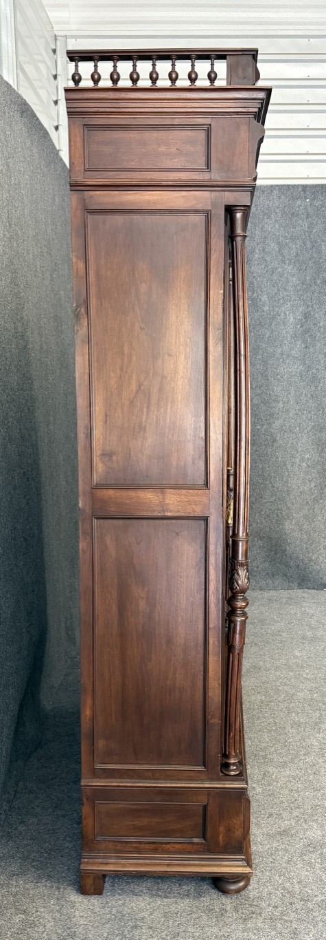 19th Century Solid Mahogany Carved Glass Door Bookcase 19th Century Solid Mahogany Carved Glass Door Bookcase