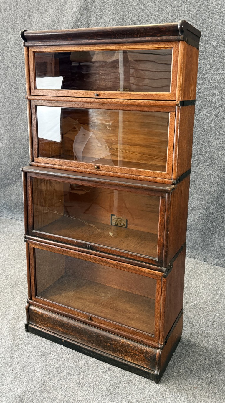 Early 1900's Globe-Wernicke Oak Four Stack Barrister Bookcase Early 1900's Globe-Wernicke Oak Four Stack Barrister Bookcase