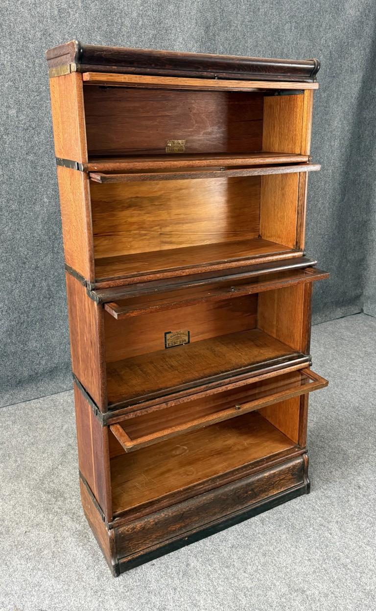 Early 1900's Globe-Wernicke Oak Four Stack Barrister Bookcase Early 1900's Globe-Wernicke Oak Four Stack Barrister Bookcase