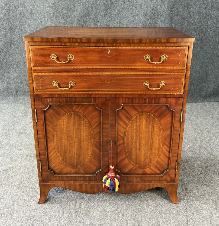Maitland-Smith Inlaid Mahogany Secretary Desk Maitland-Smith Inlaid Mahogany Secretary Desk
