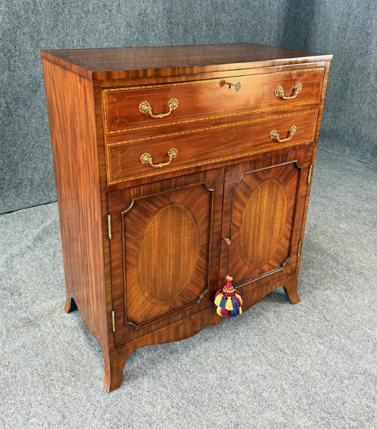 Maitland-Smith Inlaid Mahogany Secretary Desk Maitland-Smith Inlaid Mahogany Secretary Desk