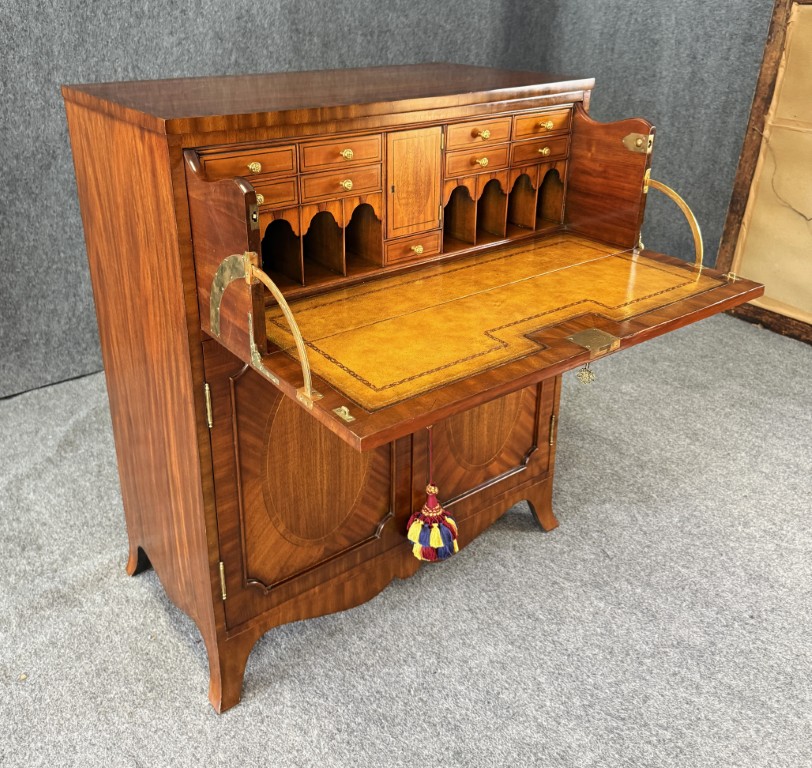 Maitland-Smith Inlaid Mahogany Secretary Desk Maitland-Smith Inlaid Mahogany Secretary Desk