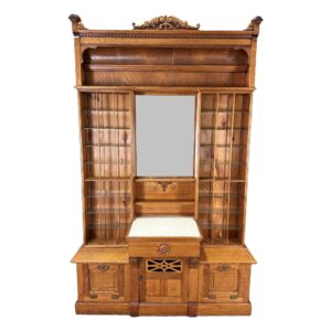 Rare Antique Oak Barber's Back Bar