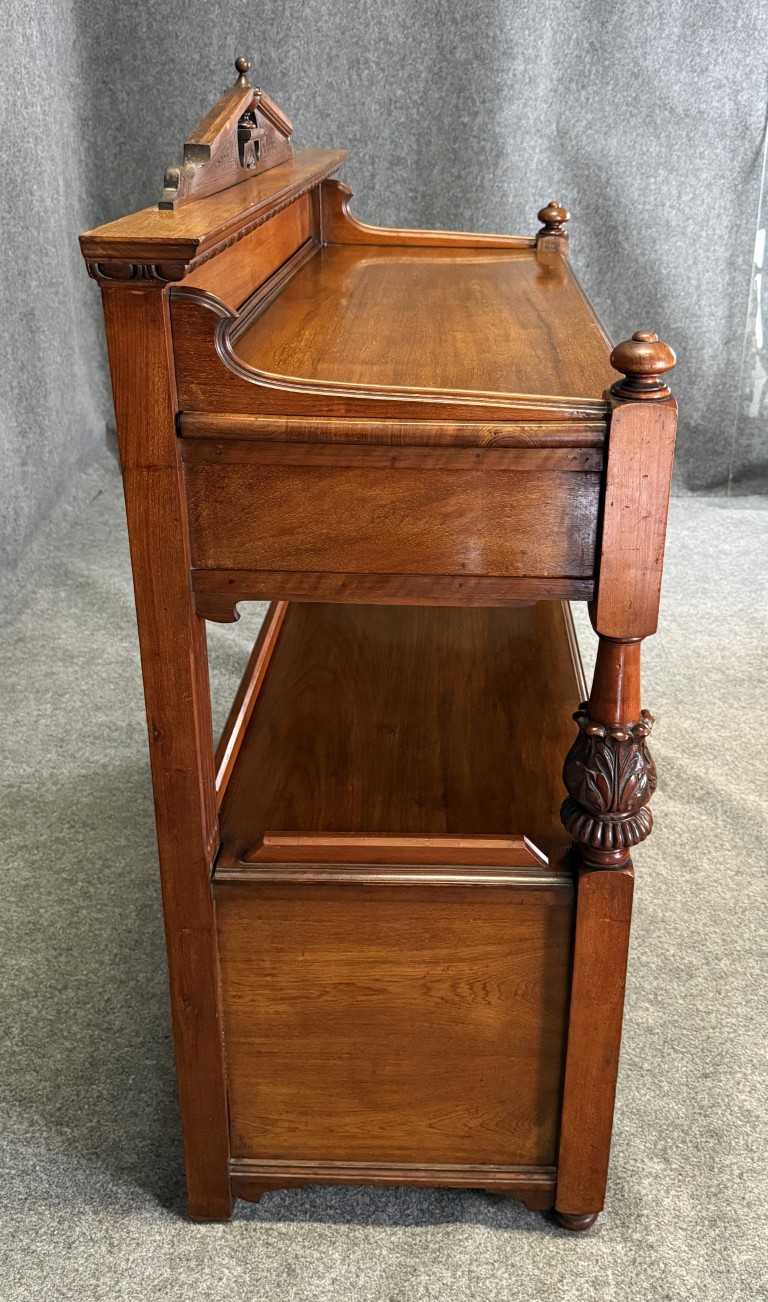 19th Century Solid Walnut Two Tier Server 19th Century Solid Walnut Two Tier Server