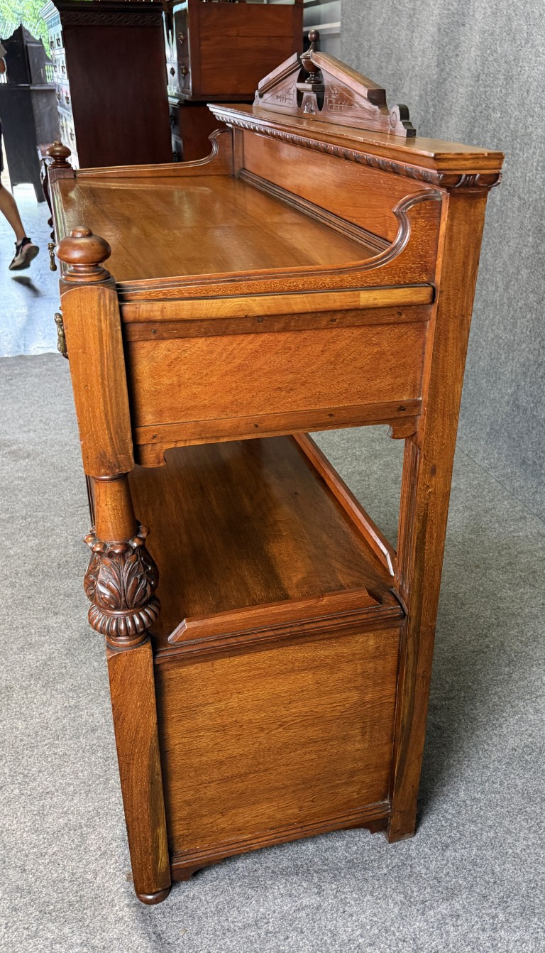 19th Century Solid Walnut Two Tier Server 19th Century Solid Walnut Two Tier Server