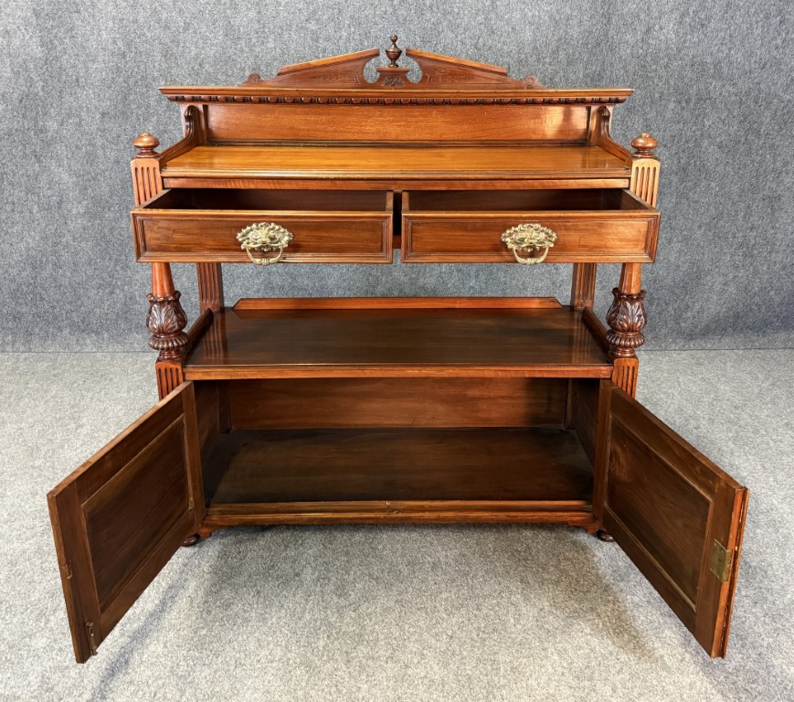 19th Century Solid Walnut Two Tier Server 19th Century Solid Walnut Two Tier Server