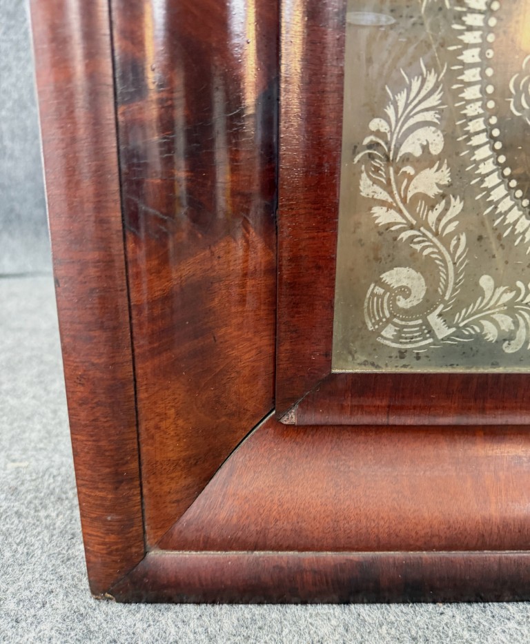 Early 1900s Smith & Goodrich Functional Mantel Clock with Painted Florals Early 1900s Smith & Goodrich Functional Mantel Clock with Painted Florals