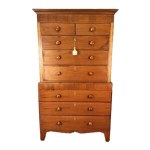 19th Century Inlaid Mahogany Chest on Chest