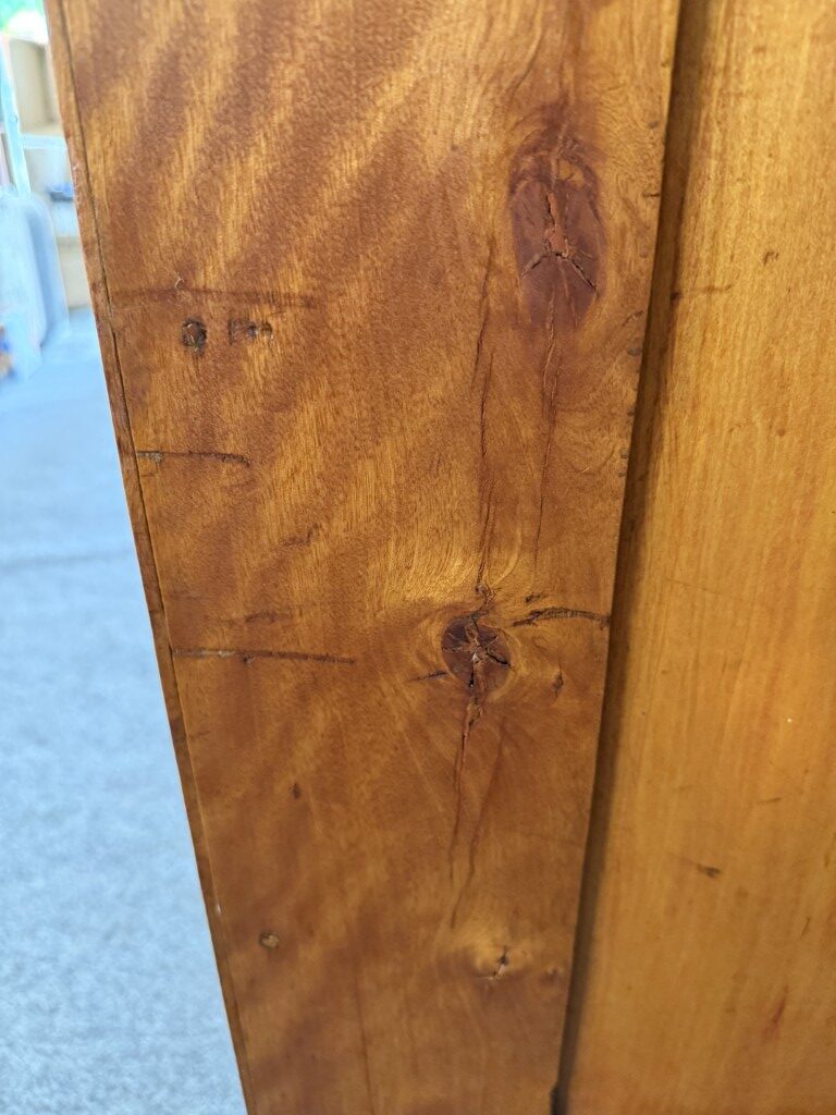 19th Century Four-Drawer Chest of Drawers with Figured Grain 19th Century Four-Drawer Chest of Drawers with Figured Grain