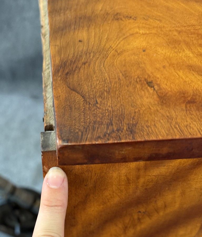 19th Century Four-Drawer Chest of Drawers with Figured Grain 19th Century Four-Drawer Chest of Drawers with Figured Grain