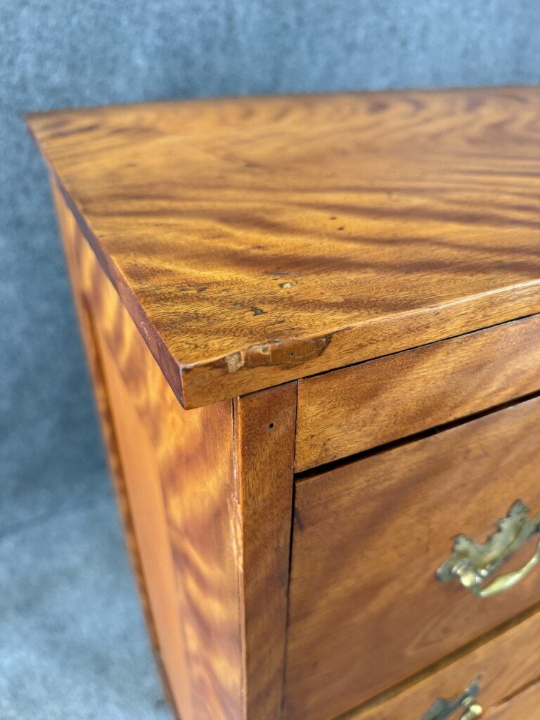 19th Century Four-Drawer Chest of Drawers with Figured Grain 19th Century Four-Drawer Chest of Drawers with Figured Grain