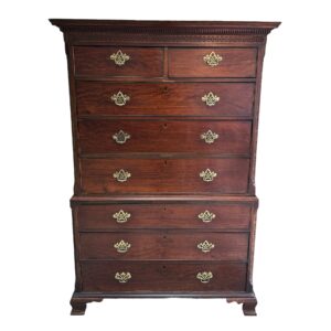 18th Century Solid Mahogany Chippendale Chest on Chest