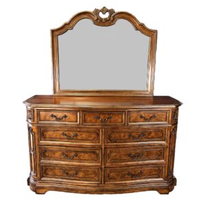 Large Drexel Heritage Casa Vita Collection 9 Drawer Dresser & Mirror