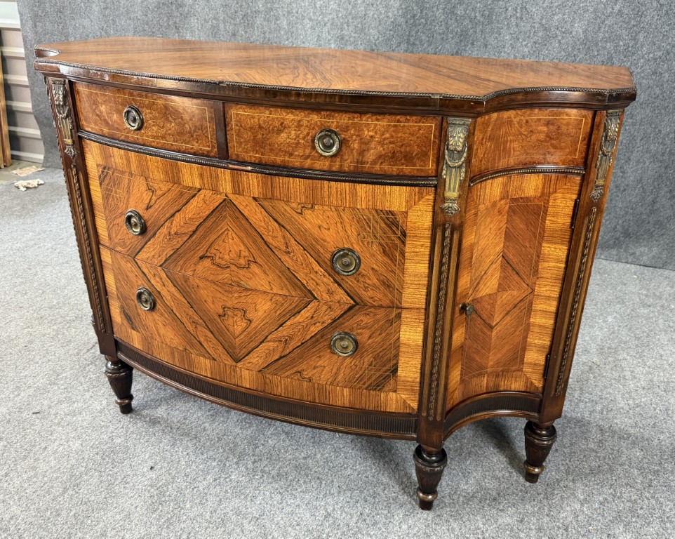 Robert W. Irwin Co. Banded Walnut Four-Drawer Chest Robert W. Irwin Co. Banded Walnut Four-Drawer Chest