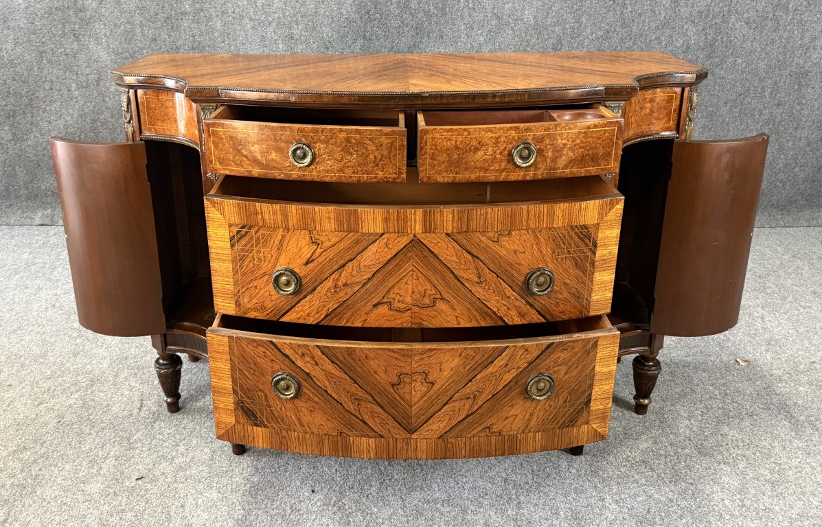 Robert W. Irwin Co. Banded Walnut Four-Drawer Chest Robert W. Irwin Co. Banded Walnut Four-Drawer Chest