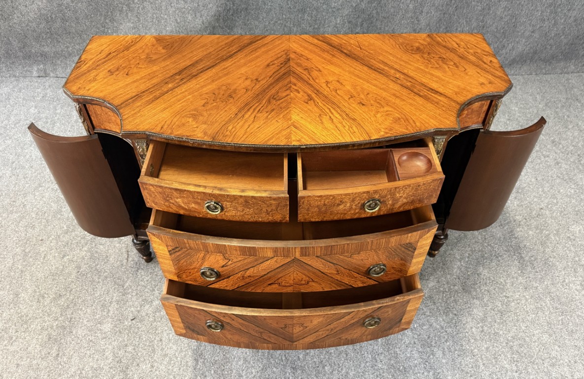 Robert W. Irwin Co. Banded Walnut Four-Drawer Chest Robert W. Irwin Co. Banded Walnut Four-Drawer Chest