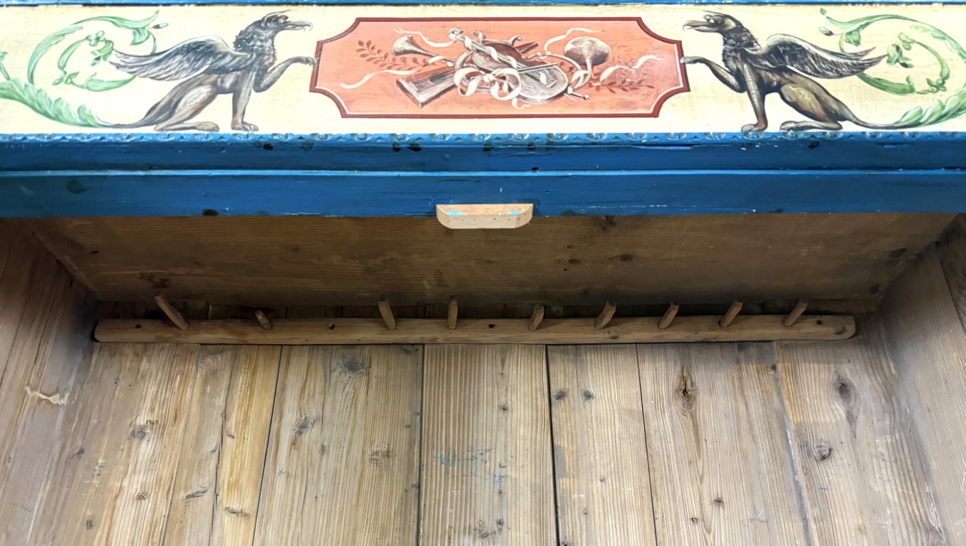 18th Century Hand-Painted Blue Pine Wardrobe 18th Century Hand-Painted Blue Pine Wardrobe