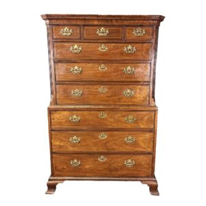 18th Century Inlaid Mahogany Chippendale Chest on Chest
