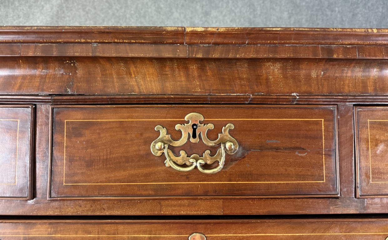18th Century Inlaid Mahogany Chippendale Chest on Chest 18th Century Inlaid Mahogany Chippendale Chest on Chest