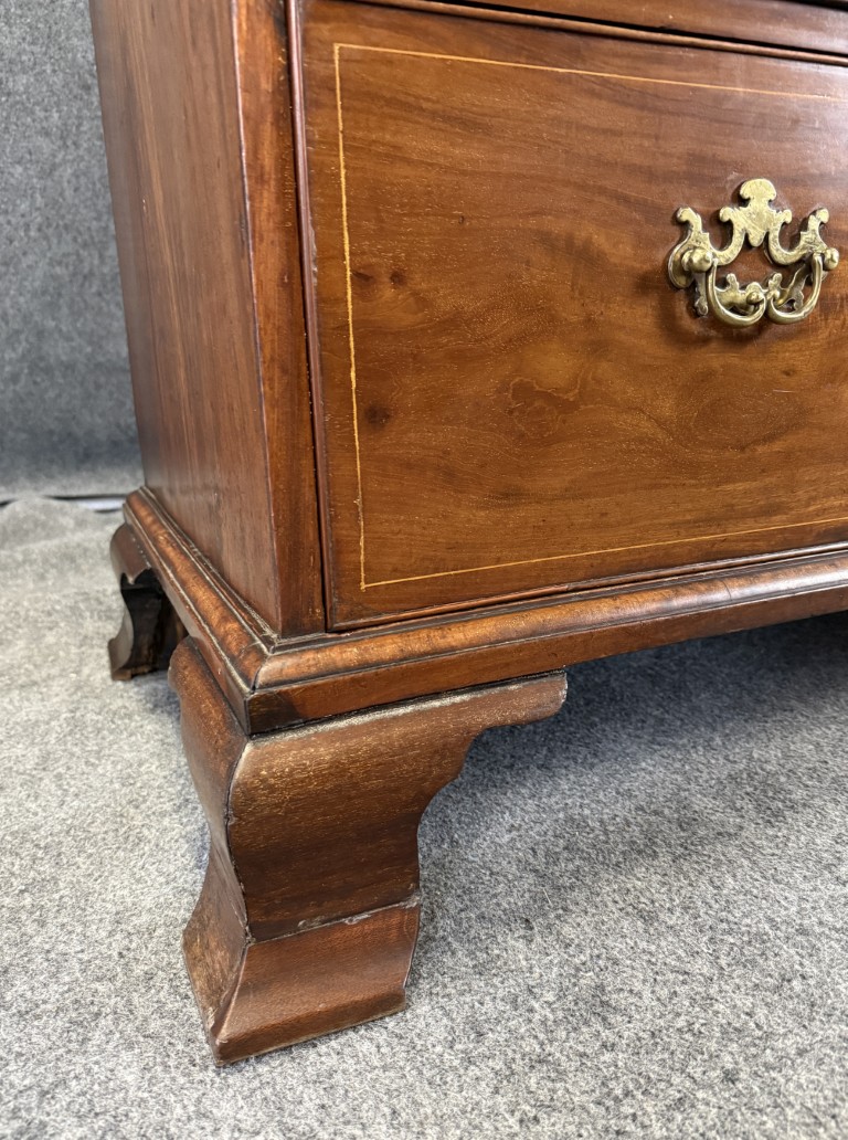 18th Century Inlaid Mahogany Chippendale Chest on Chest 18th Century Inlaid Mahogany Chippendale Chest on Chest