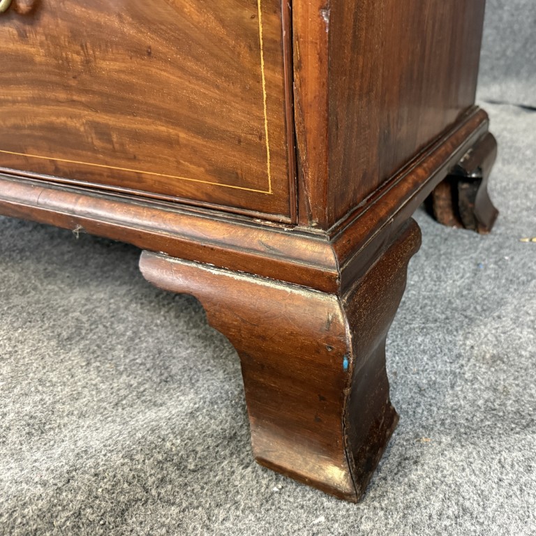 18th Century Inlaid Mahogany Chippendale Chest on Chest 18th Century Inlaid Mahogany Chippendale Chest on Chest