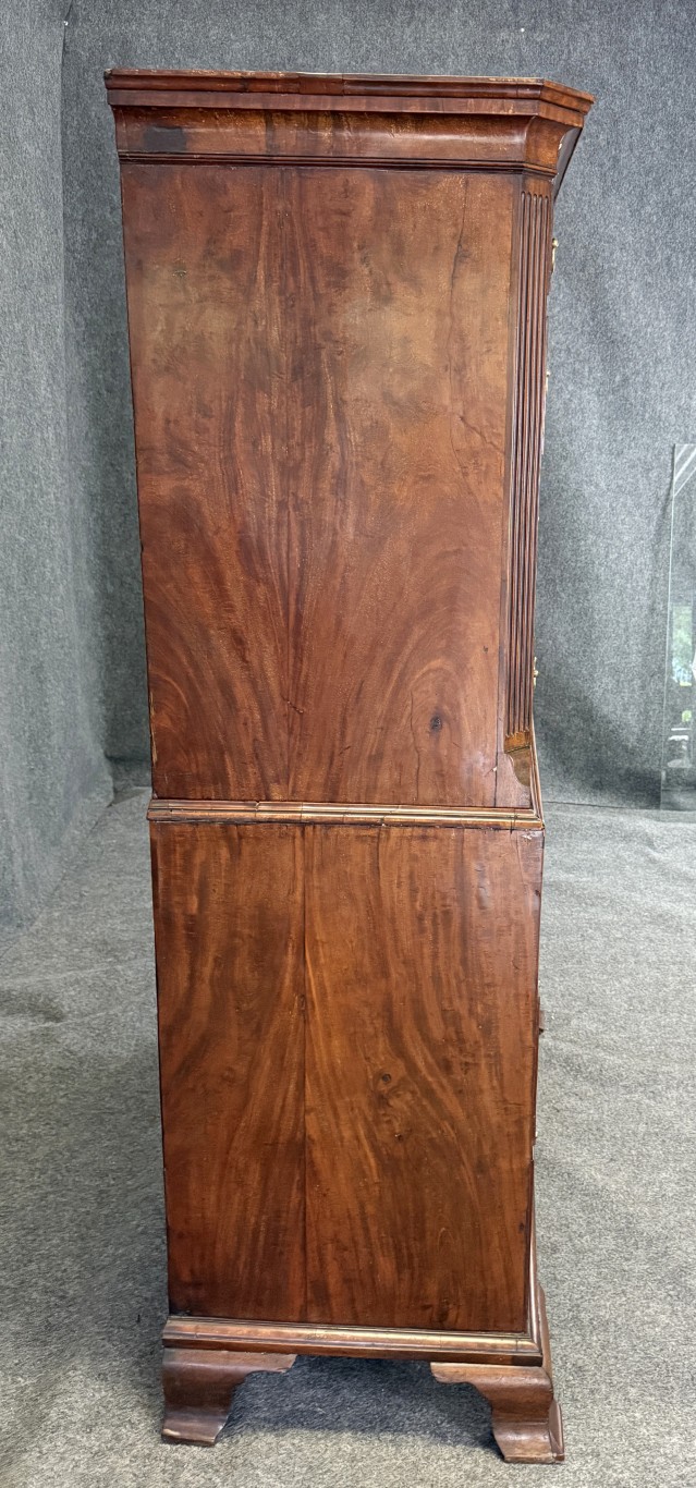 18th Century Inlaid Mahogany Chippendale Chest on Chest 18th Century Inlaid Mahogany Chippendale Chest on Chest