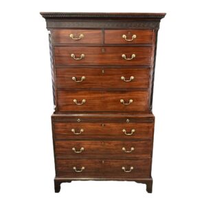 18th Century Solid Mahogany Chest on Chest with Dressing Table