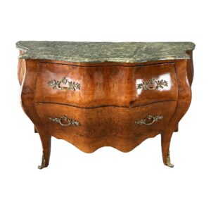 Large French Kettle Form Chest with Green Marble Top